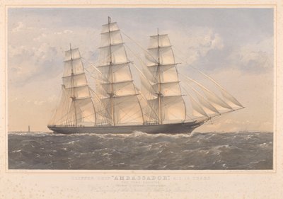 Clipper Schip Ambassador, A.1. 16 Jaar... William Lund Esquire & anderen (eigenaren) William Walker Esquire (bouwers) door Thomas Goldsworth Dutton