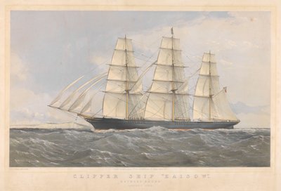 Clipper Ship Kaisow op weg naar buiten, januari 1869 door Thomas Goldsworth Dutton