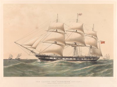 Het Clipperschip Yorkshire 1100 Ton, c.1857-60 door Thomas Goldsworth Dutton