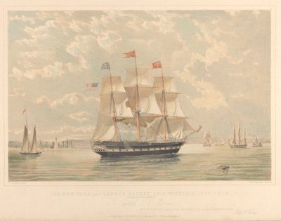 Het New York en Londen pakket schip Victoria (binnenkomst in de haven van New York), c.1839-44 door Thomas Goldsworth Dutton