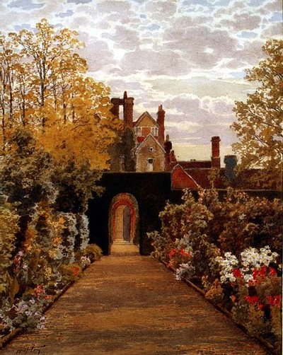 Ochtend in oktober in de tuinen, Loseley, Surrey door Thomas H. Hunn
