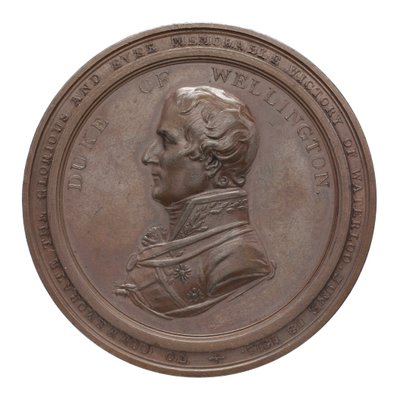 Medaille ter herdenking van Wellington en Blücher bij Waterloo, 1815 door Thomas Halliday