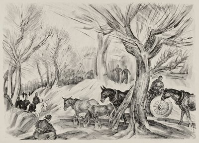 Landschap met figuren door Thomas Handforth