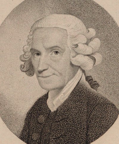 Portret van de organist en componist James Nares 1715-1783, 1795 door Thomas Hardy