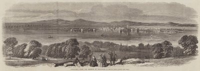 Kronstadt, vanuit de tuinen van Orenbaum door Thomas Harrington Wilson