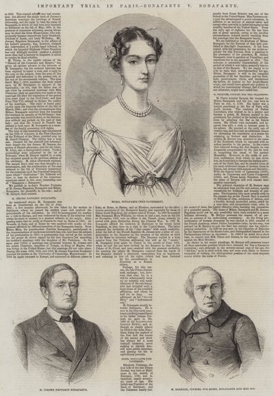 Belangrijke rechtszaak in Parijs, Bonaparte v Bonaparte door Thomas Harrington Wilson