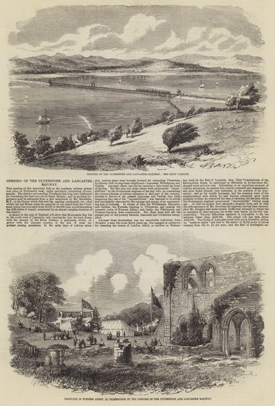 Opening van de Ulverstone en Lancaster Railway door Thomas Harrington Wilson