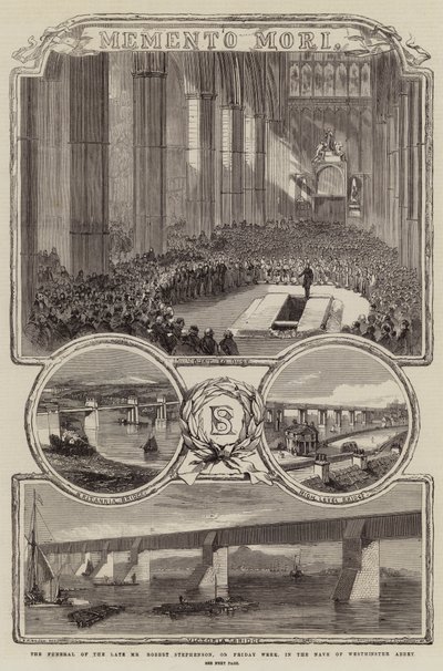 De Begrafenis van wijlen de heer Robert Stephenson, op vrijdag in de Nave van Westminster Abbey door Thomas Harrington Wilson