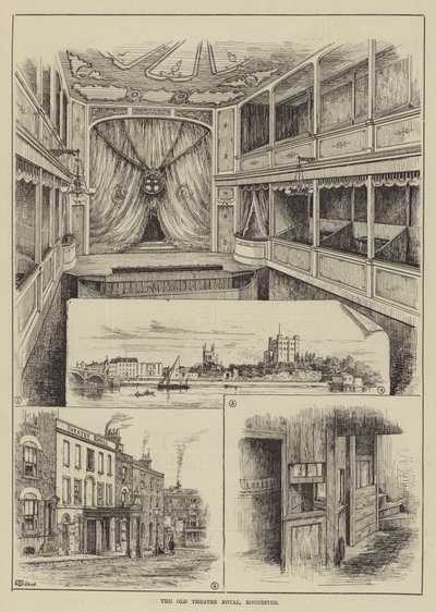 Het oude Theatre Royal, Rochester door Thomas Harrington Wilson