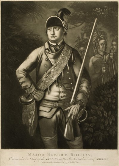 Majoor Robert Rogers, Opperbevelhebber van de Indianen in de Achterlanden van Amerika door Thomas Hart
