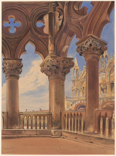 St. Marksplein vanaf het Dogepaleis door Thomas Hartley Cromek