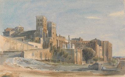 De Kathedraal en het Paleis van de Pausen, Avignon door Thomas Hartley Cromek