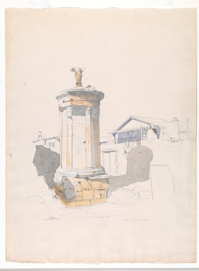 Het Choregische Monument van Lysikrates, Athene door Thomas Hartley Cromek