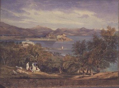 De citadel van Corfu vanaf Analipsis door Thomas Hartley Cromek