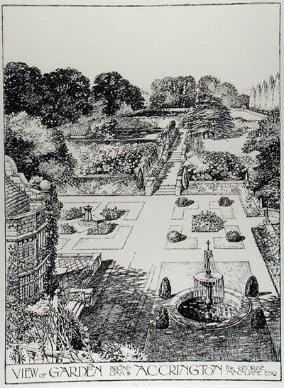 Uitzicht op tuin, Broad Oak, Accrington, uit 