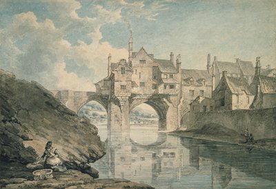 Elvet Bridge, Durham, 18e eeuw door Thomas Hearne