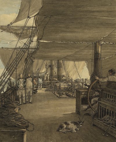 Scène aan boord van de HMS 