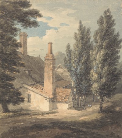 De achterkant van een boerderij door Thomas Hearne