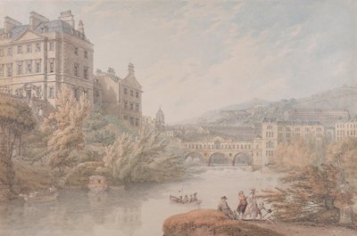 Uitzicht op Bath vanuit Spring Gardens door Thomas Hearne
