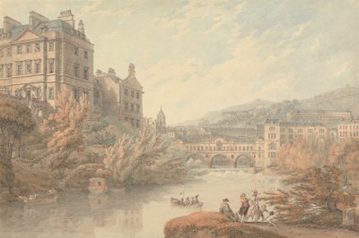 Uitzicht op Bath vanuit Spring Gardens door Thomas Hearne