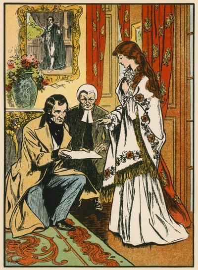 God Save the Queen. Toetreding van koningin Victoria (kleurenlitho) door Thomas Heath Robinson
