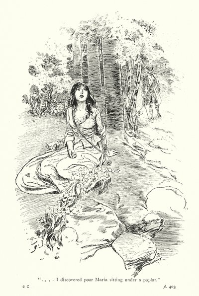 Illustratie voor Een sentimentele reis door Laurence Sterne (litho) door Thomas Heath Robinson