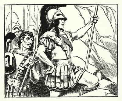 Leonidas (litho) door Thomas Heath Robinson