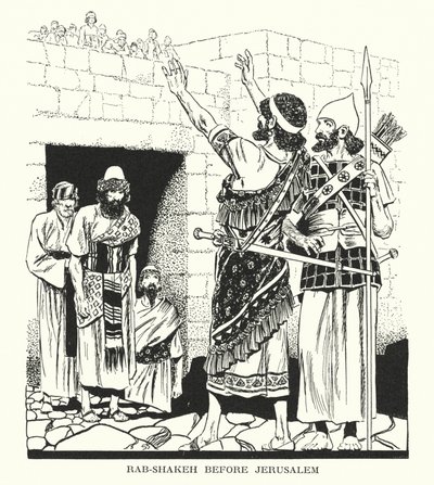Rab-Shakeh voor Jeruzalem (litho) door Thomas Heath Robinson