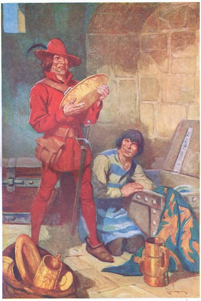 Zonder tijd te verliezen doorzochten de twee de voorraad platen van de sherrif (kleurenlitho) door Thomas Heath Robinson