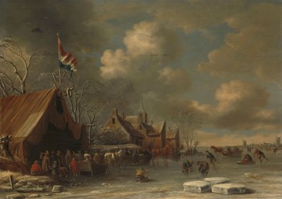 Genieten van het ijs, 1677 door Thomas Heeremans
