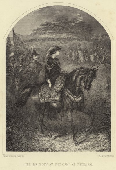Hare Majesteit Koningin Victoria in het kamp in Chobham door Thomas Henry Nicholson
