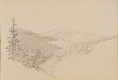 Kauterskill Clove uit Schetsboek van Landschap- en Dieronderwerpen, ca. 1860-64 door Thomas Hewes Hinckley