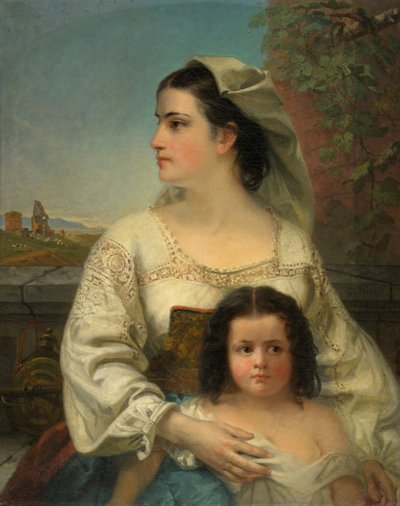 Italiaanse Moeder en Kind door Thomas Hicks