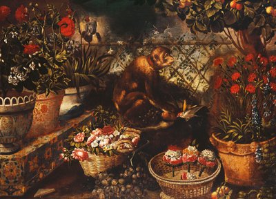 Een Aap in een Omheinde Tuin door Thomas Hiepes