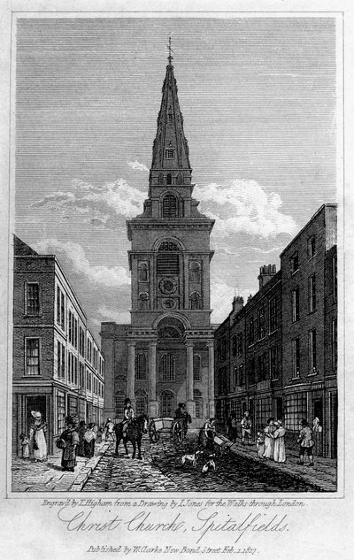 Christ Church, Spitalfields, Londen, 1817 door Thomas Higham