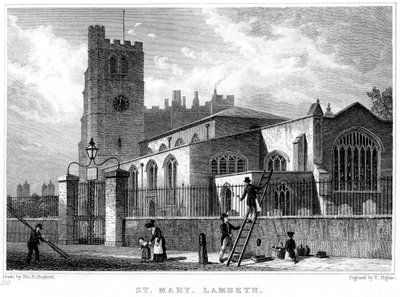Kerk van St. Mary, Lambeth, Londen, 1831 door Thomas Higham