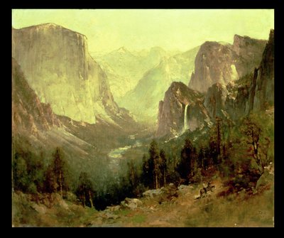 Jagen in Yosemite, 1890 door Thomas Hill