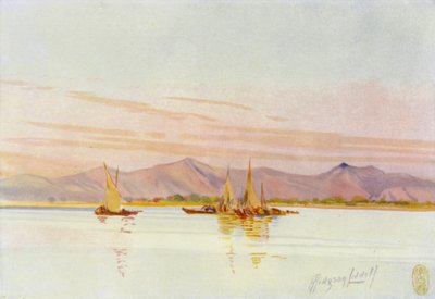 Bij Kanton, Vissersboten op de Parelrivier door Thomas Hodgson Liddell