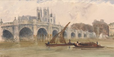 Westminster Bridge en de Abdij door Thomas Hollis