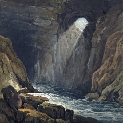 Interieur van de grot bij Porth yr Ogof door Thomas Hornor
