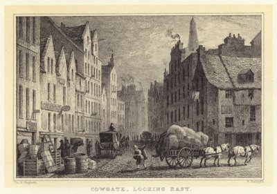 Cowgate, kijkend naar het oosten door Thomas Hosmer (after) Shepherd