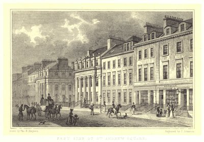 Oostzijde van St Andrew Square door Thomas Hosmer (after) Shepherd