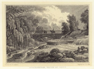 Stockbridge, Water of Leith door Thomas Hosmer (after) Shepherd