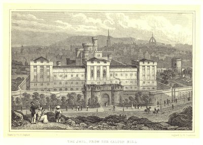 De Gevangenis, vanaf Calton Hill door Thomas Hosmer (after) Shepherd