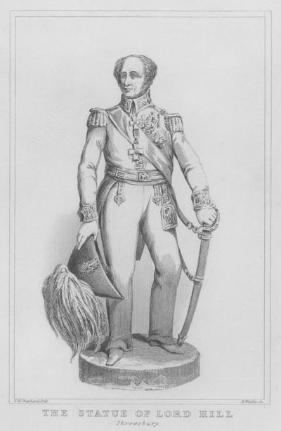 Het standbeeld van Lord Hill, Shrewsbury door Thomas Hosmer (after) Shepherd