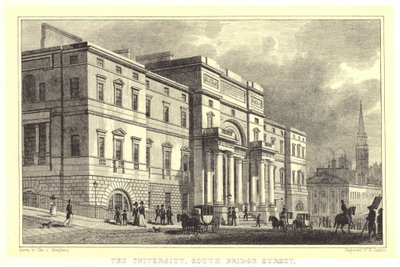 De Universiteit, South Bridge Street (gravure) door Thomas Hosmer (after) Shepherd