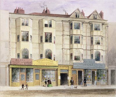Een oud huis genaamd de Half Moon Tavern aan de westkant van Aldersgate Street door Thomas Hosmer Shepherd