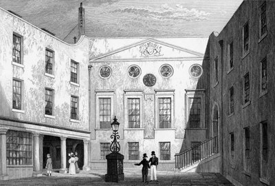 Apothekershal, Pilgrim St., Blackfriars, gegraveerd door J. Hinchliff, 1831 door Thomas Hosmer Shepherd