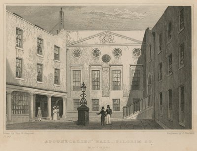 Apothekershal, Pilgrim Street, Blackfriars door Thomas Hosmer Shepherd