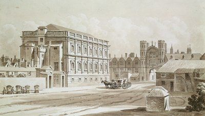 Banketzaal en Koningspoort, 1827 door Thomas Hosmer Shepherd